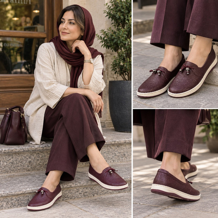 کفش طبی زنانه مدل تمام چرم